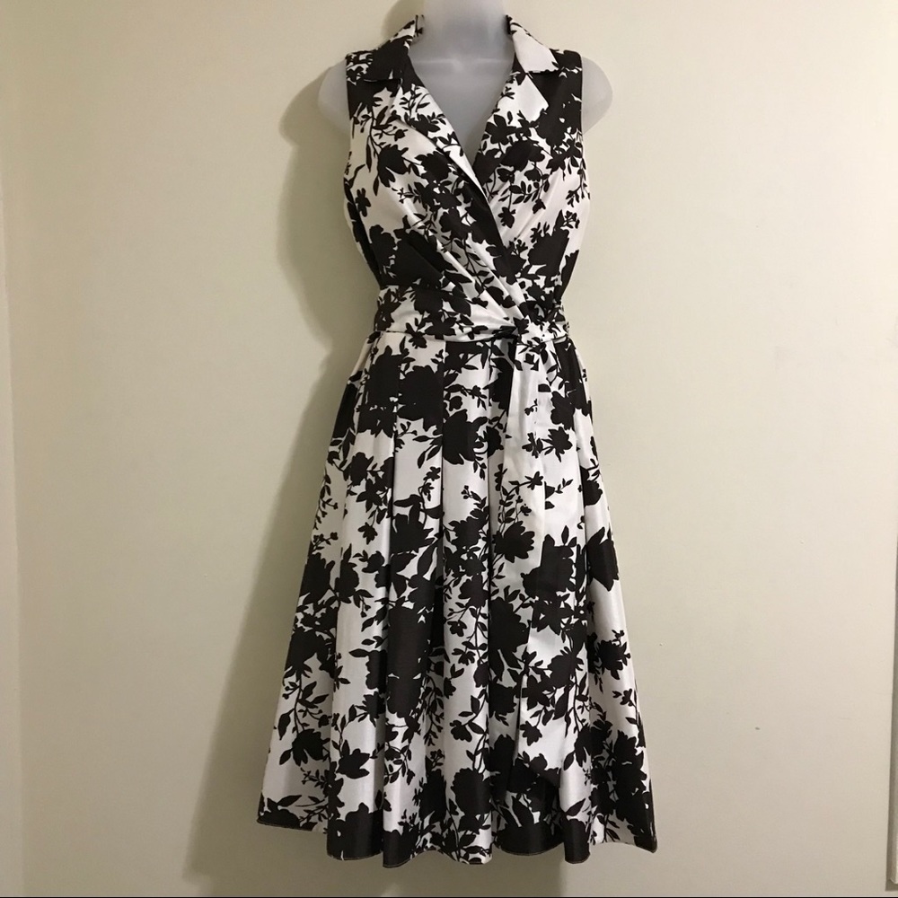 Sleeveless Faux Wrap Dress